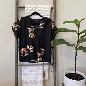 Forever 21 Contemporary Black Floral Blouse - XS